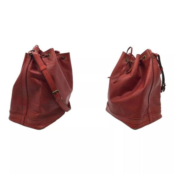 Louis Vuitton Noé Bucket & Drawstring Bag Red Leather Epi - Picture 2 of 10
